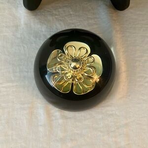 Kate Spade: Keaton Street Black & Gold Tone Decorative Paperweight- 3.5”